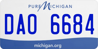 MI license plate DAO6684