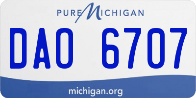 MI license plate DAO6707