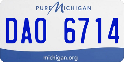 MI license plate DAO6714