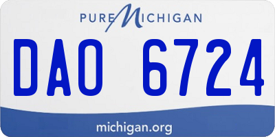 MI license plate DAO6724