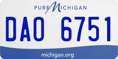 MI license plate DAO6751