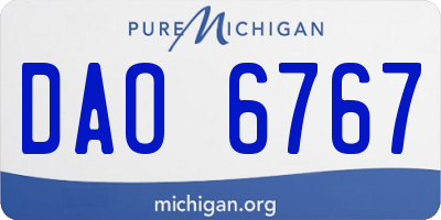 MI license plate DAO6767