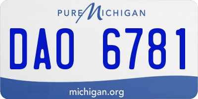 MI license plate DAO6781