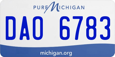 MI license plate DAO6783