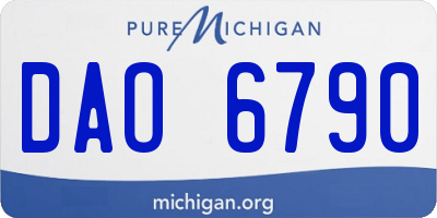 MI license plate DAO6790