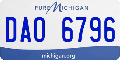 MI license plate DAO6796