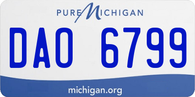 MI license plate DAO6799