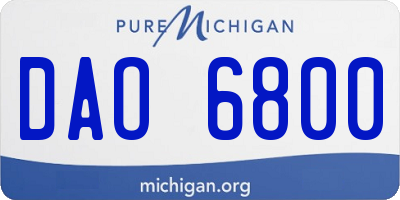MI license plate DAO6800