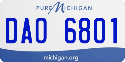 MI license plate DAO6801
