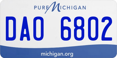 MI license plate DAO6802