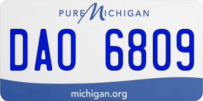 MI license plate DAO6809