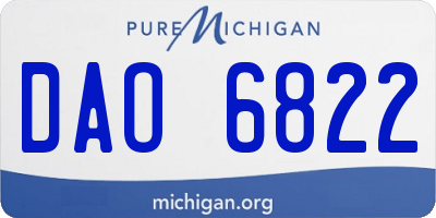MI license plate DAO6822