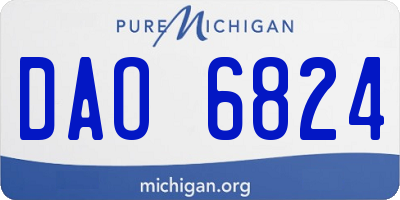 MI license plate DAO6824