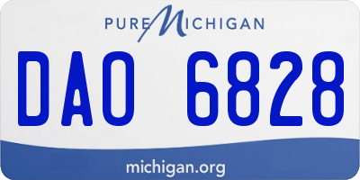 MI license plate DAO6828