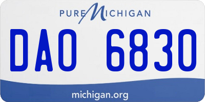 MI license plate DAO6830