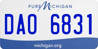 MI license plate DAO6831