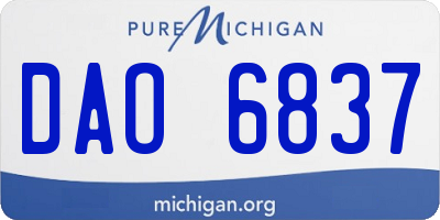 MI license plate DAO6837