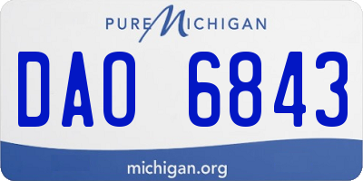 MI license plate DAO6843
