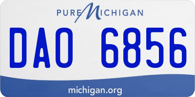 MI license plate DAO6856