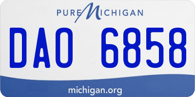 MI license plate DAO6858