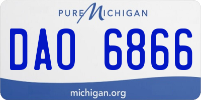 MI license plate DAO6866