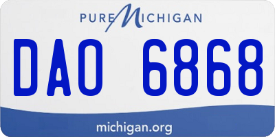 MI license plate DAO6868