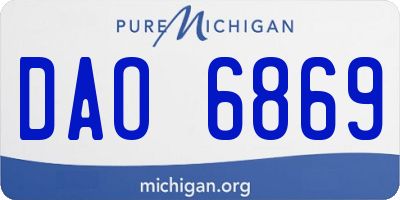 MI license plate DAO6869