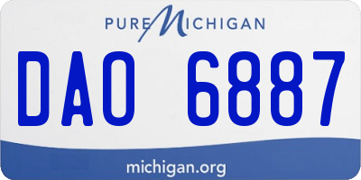 MI license plate DAO6887