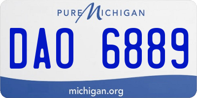 MI license plate DAO6889