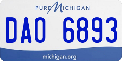 MI license plate DAO6893