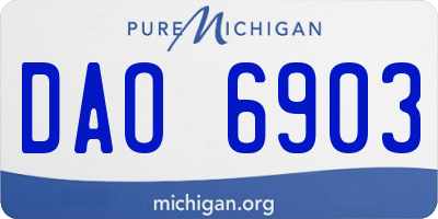 MI license plate DAO6903
