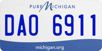 MI license plate DAO6911