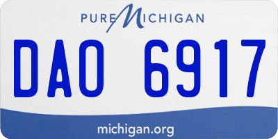 MI license plate DAO6917