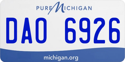MI license plate DAO6926