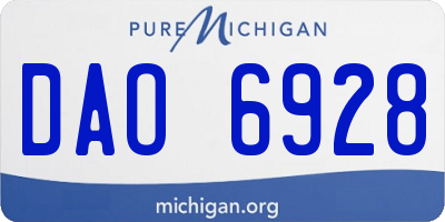 MI license plate DAO6928