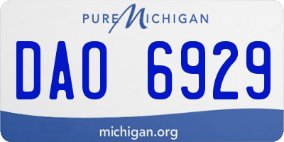 MI license plate DAO6929
