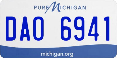 MI license plate DAO6941