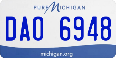 MI license plate DAO6948