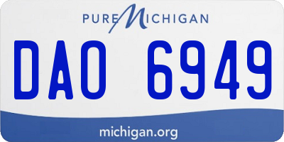 MI license plate DAO6949