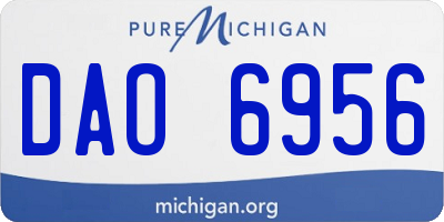 MI license plate DAO6956