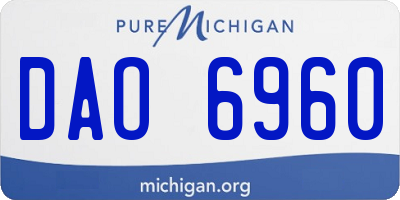 MI license plate DAO6960