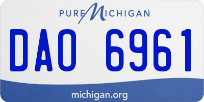 MI license plate DAO6961