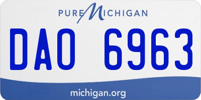 MI license plate DAO6963