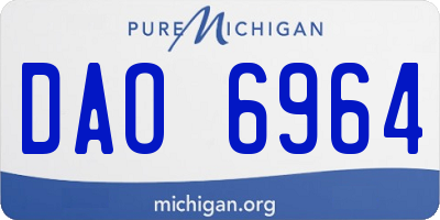 MI license plate DAO6964