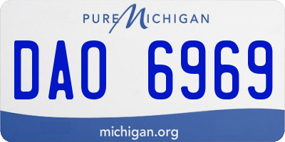MI license plate DAO6969