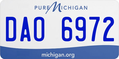 MI license plate DAO6972