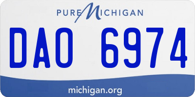 MI license plate DAO6974