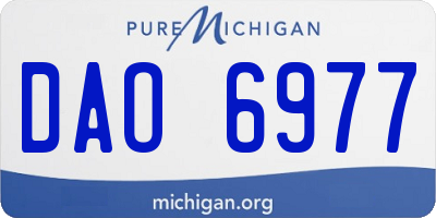 MI license plate DAO6977