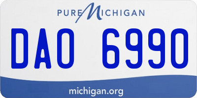 MI license plate DAO6990