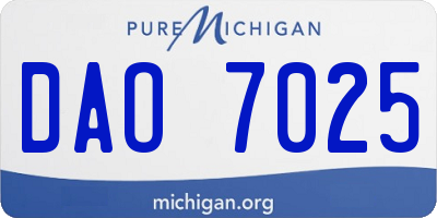 MI license plate DAO7025